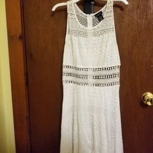 Skater Dress - white lace size medium